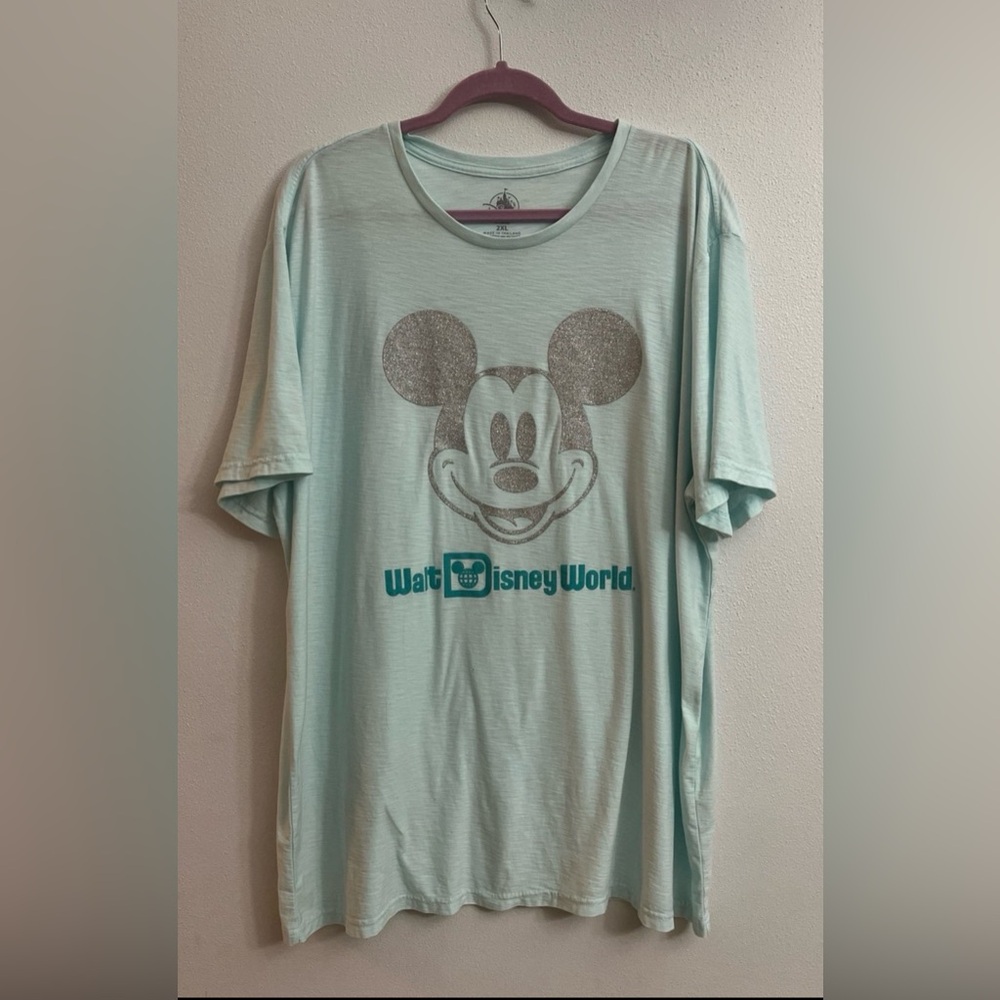 Disney parks glitter Mickey T-shirt.